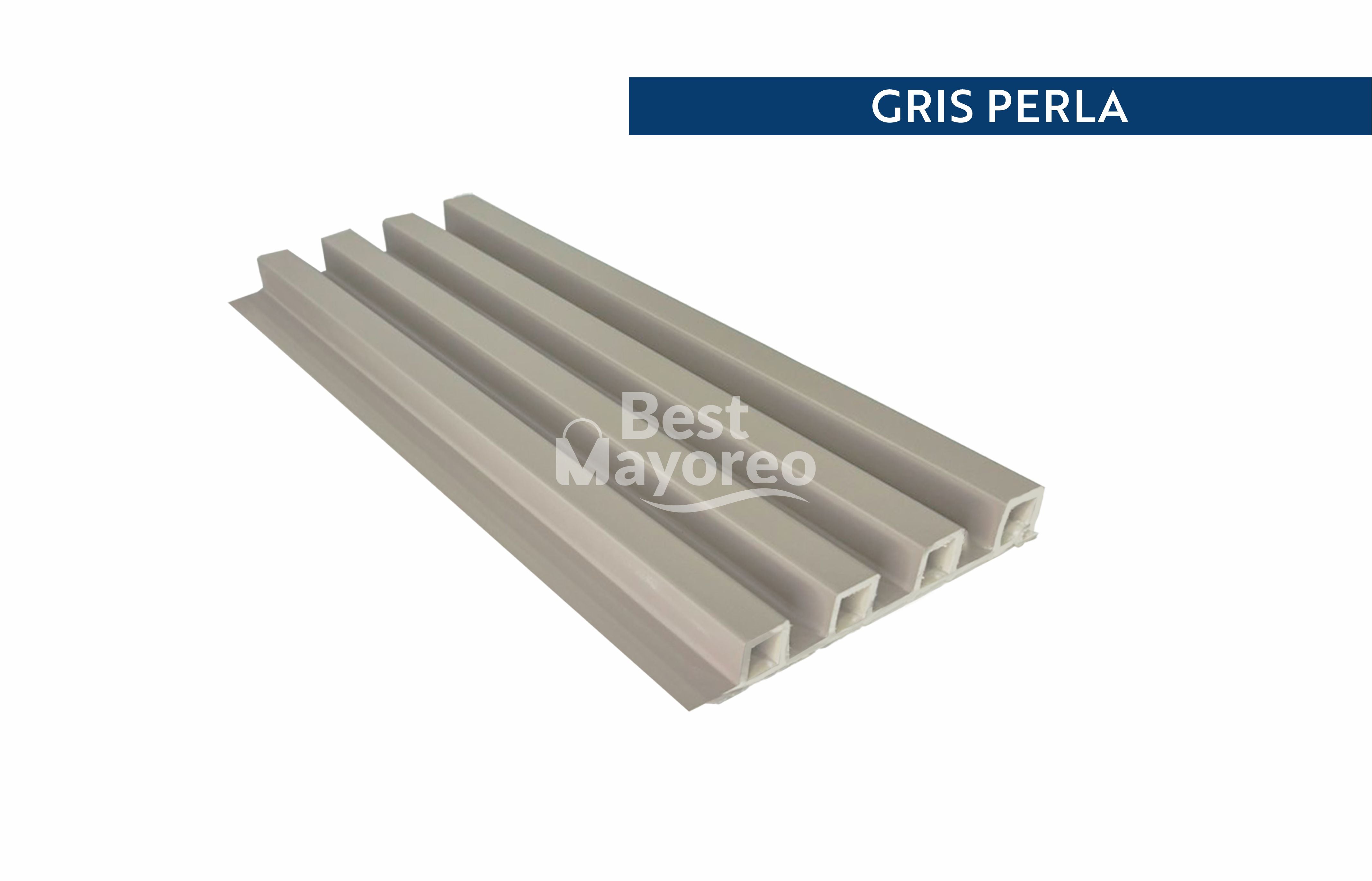 LAMBRIN INTERIOR COLOR GRIS PERLA EFECTO PIEL 16X2.90 CAJA 14 PIEZAS