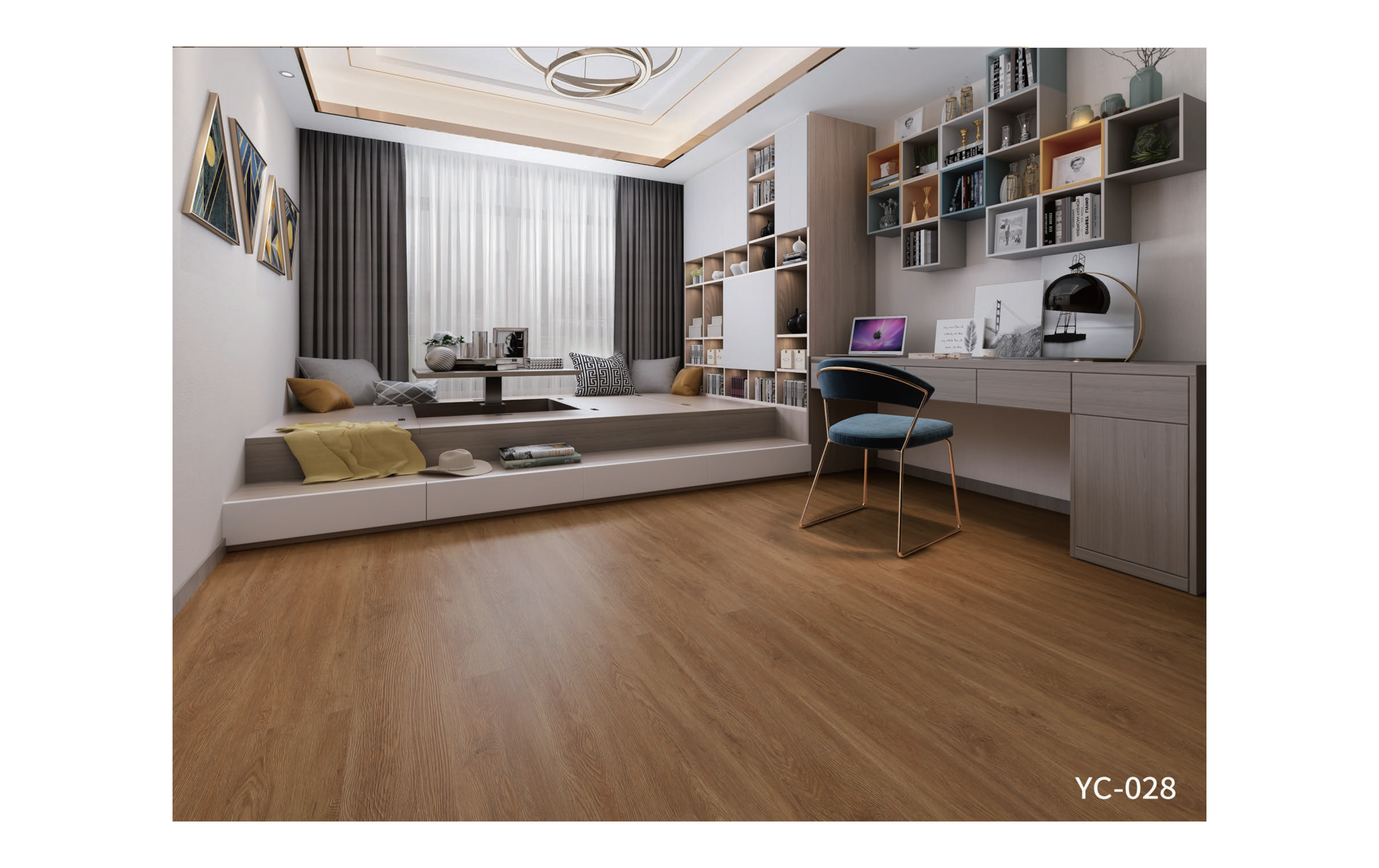 PISO SPC 5MM, MIEL NATURAL, 4.94 M2 (22 PIEZAS DE 1220X184X5MM)