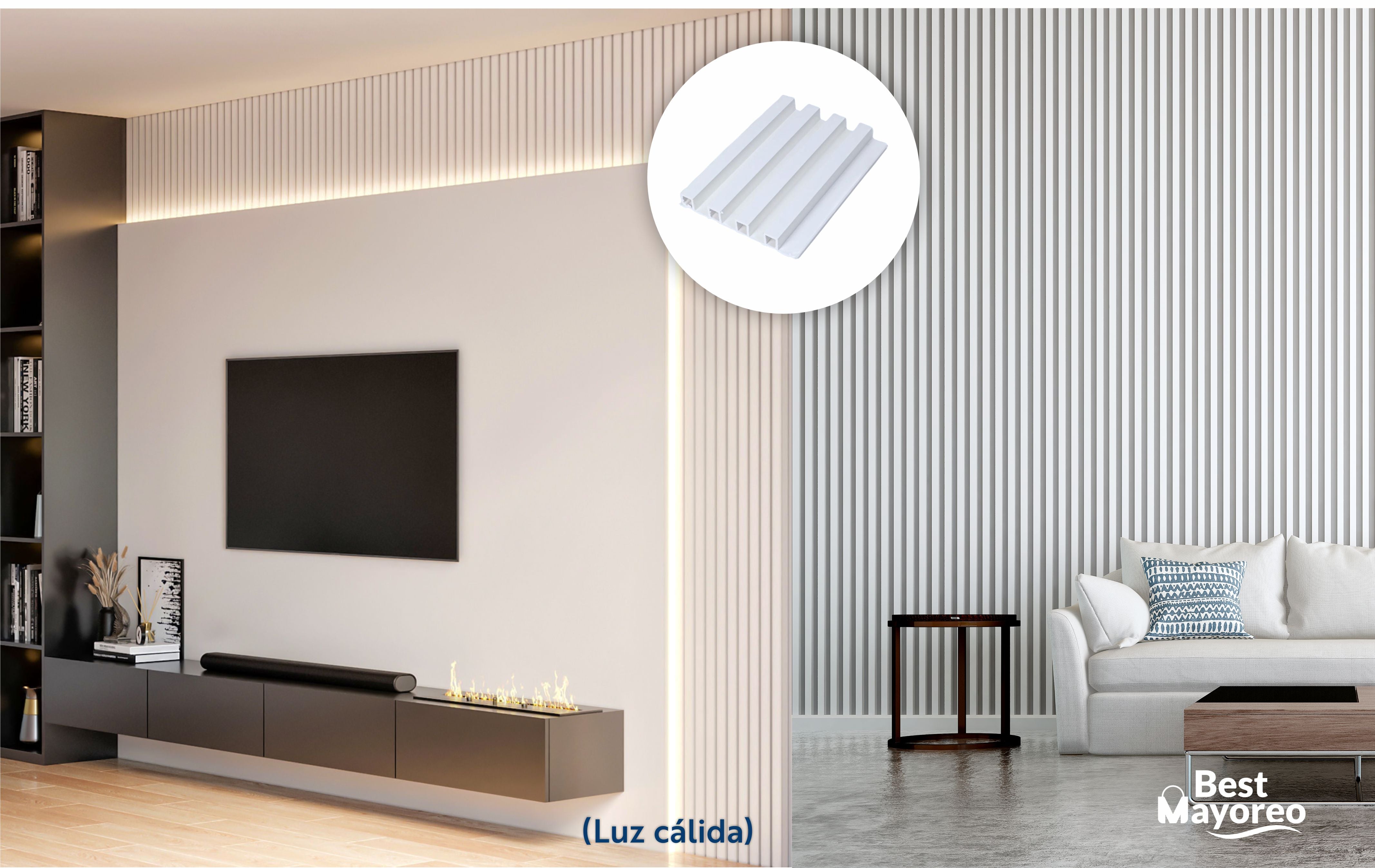 LAMBRIN INTERIOR COLOR WHITE MATT 16X2.90 CAJA 14 PIEZAS