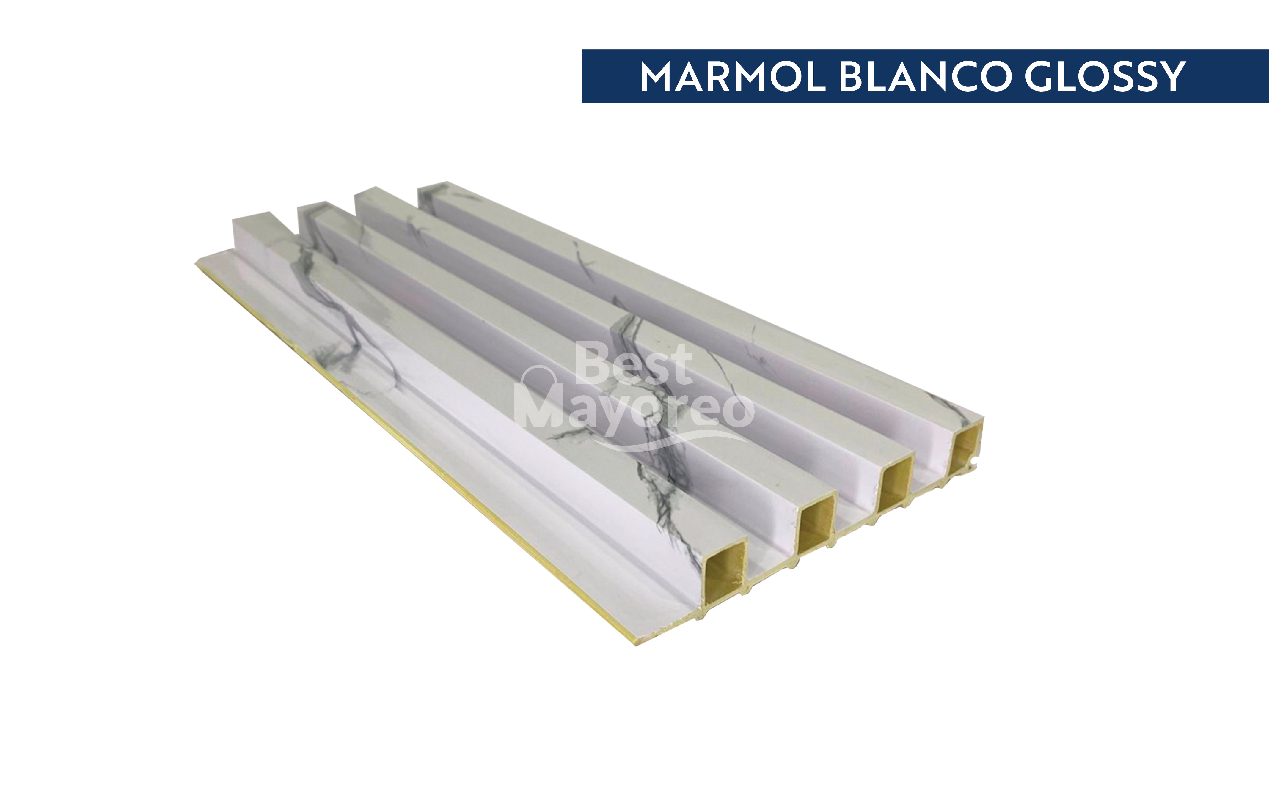 LAMBRIN COLOR MARMOL BLANCO GLOSSY 16X2.90 CAJA 16 PIEZAS