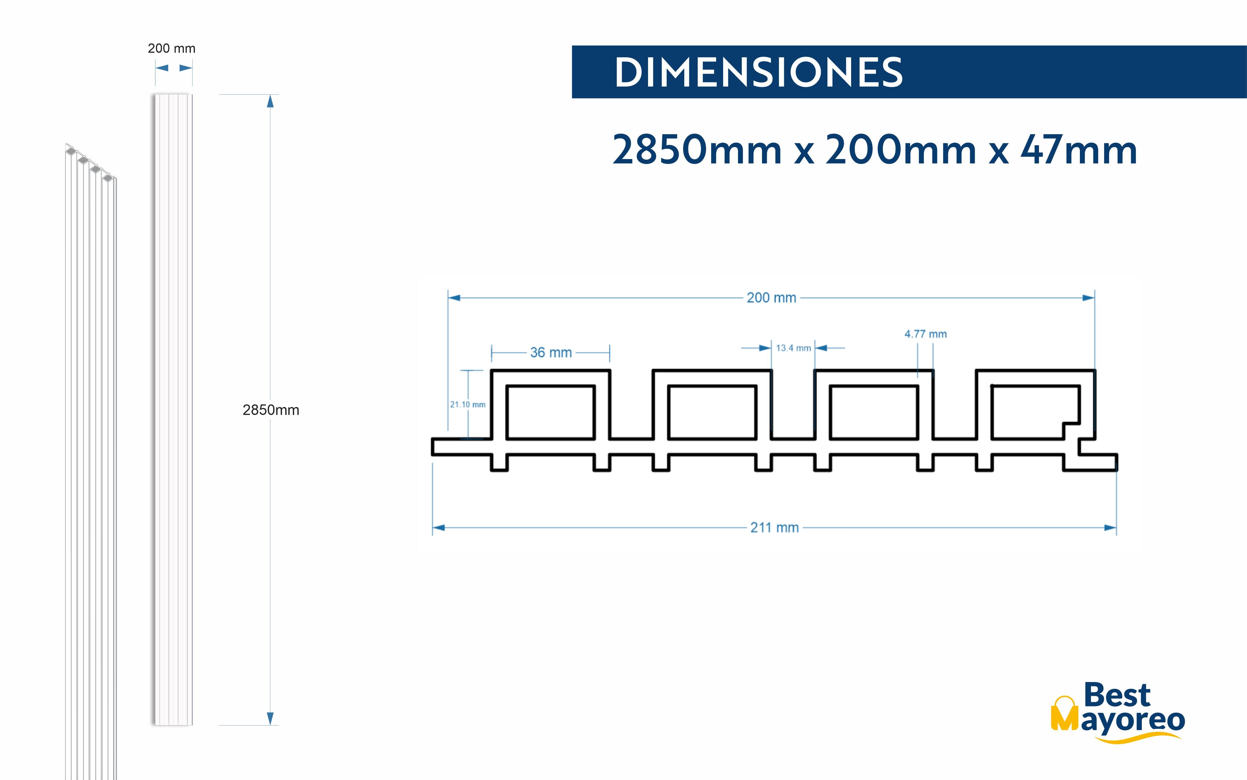 LAMBRIN EXTERIOR COLOR GRIS CLARO 20X2.85 CAJA 5 PIEZAS